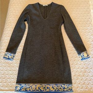 Emilio Pucci Charcoal Dress with Blue and Gold Details